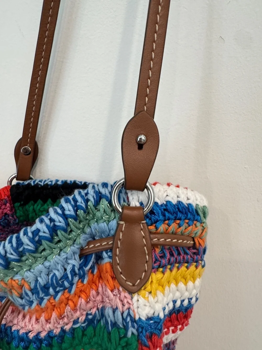 Miu Miu Multicolor Crochet Bucket Bag - Picture 5 of 5